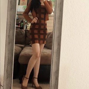 Bodycon tube dress with cardigan